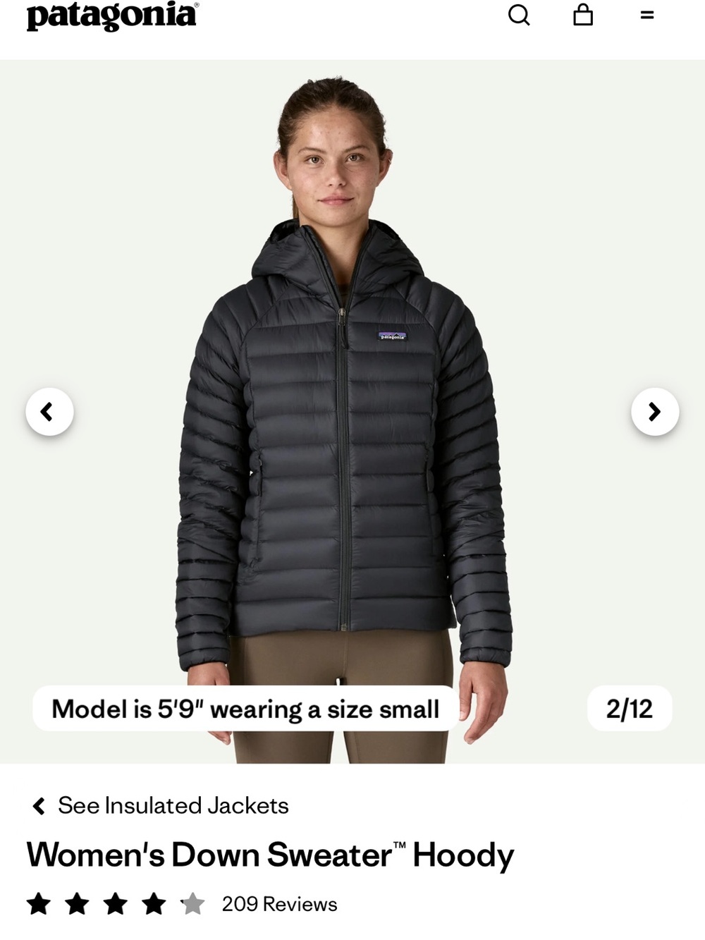 Patagonia Women's Down Sweater Hoody - Black